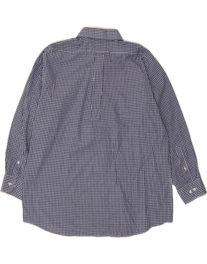IZOD Mens Regular Fit Shirt Size 17 XL Navy Blue Check Cotton Vintage Izod and Second-Hand Izod from Messina Hembry 