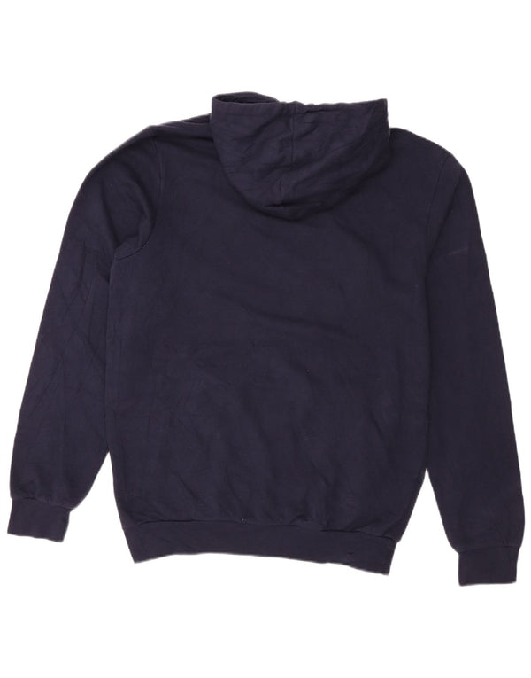 Felpa con cappuccio da uomo Adidas media in cotone blu navy