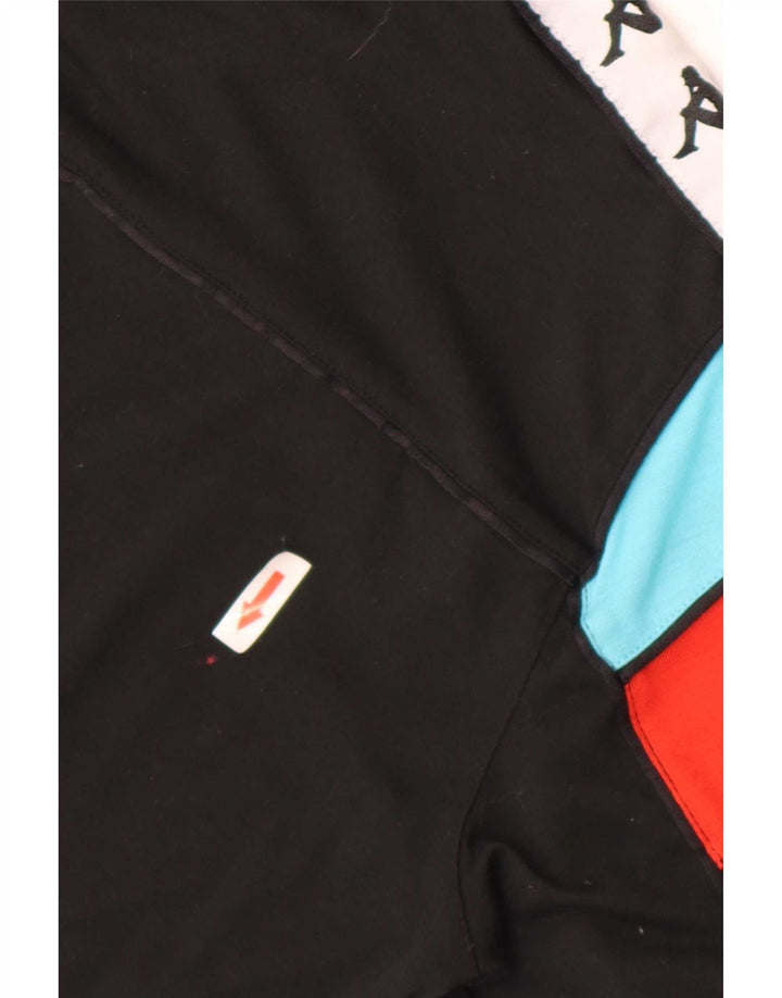 Kappa Mens Graphic T-Shirt Top Medium Black Colourblock Cotton