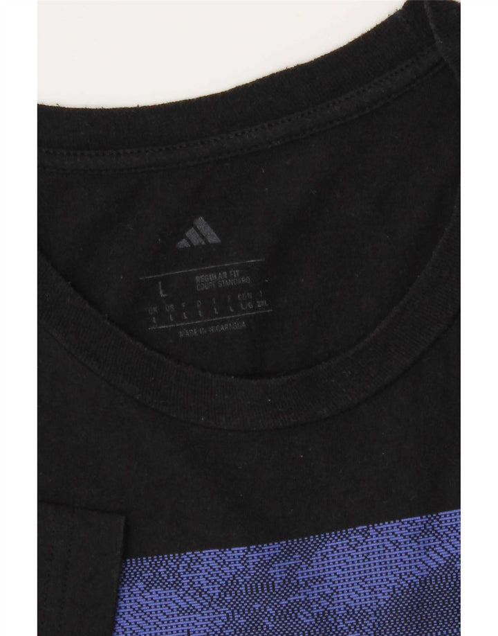 Tricou cu grafic pentru bărbați Adidas Regular Fit Top mare negru