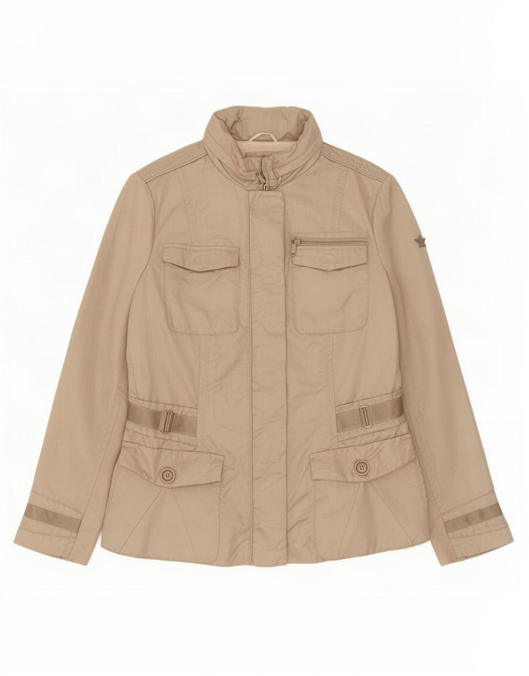 Dek'Her Womens Hooded Utility Jacket UK 18 XL Beige Polyamid