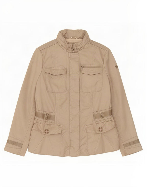 Dek'Her Womens Hooded Utility Jacket UK 18 XL Beige Polyamid
