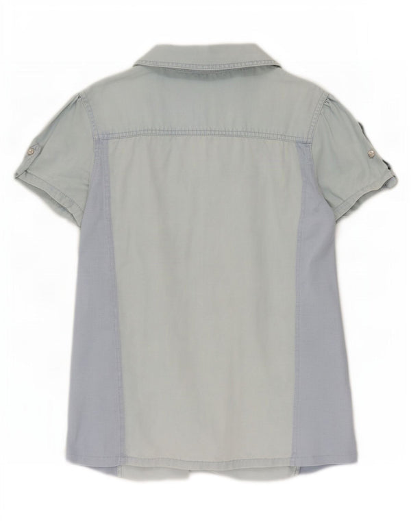 Camicia in denim a maniche corte da donna Guess UK 12 Tencel blu medio