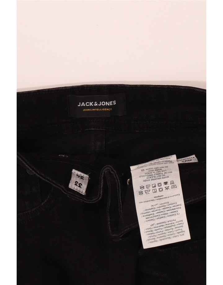 Jack & Jones Mens GLENN Slim Jeans W33 L34 Black Cotton