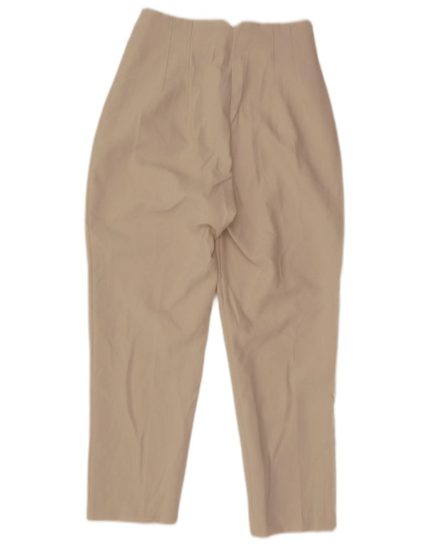 Zara Damen-Anzughose mit hoher Taille, Größe S, W26, L25, Beige