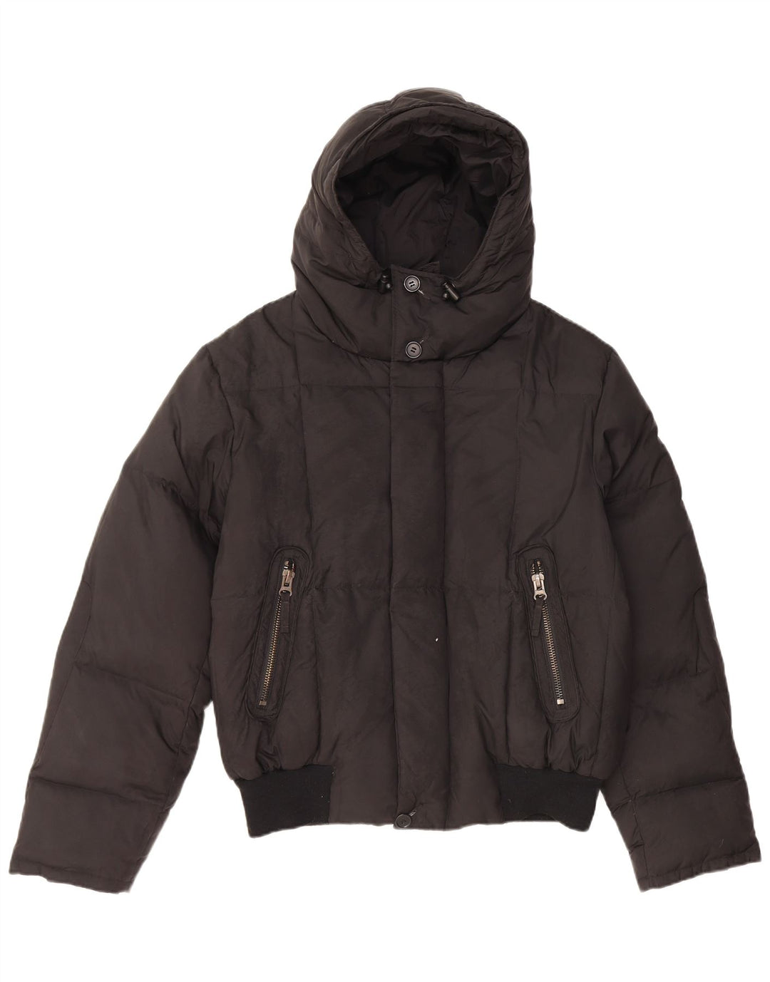 Iceport Womens Hooded Padded Jacket UK 40 Large Black Polyamide