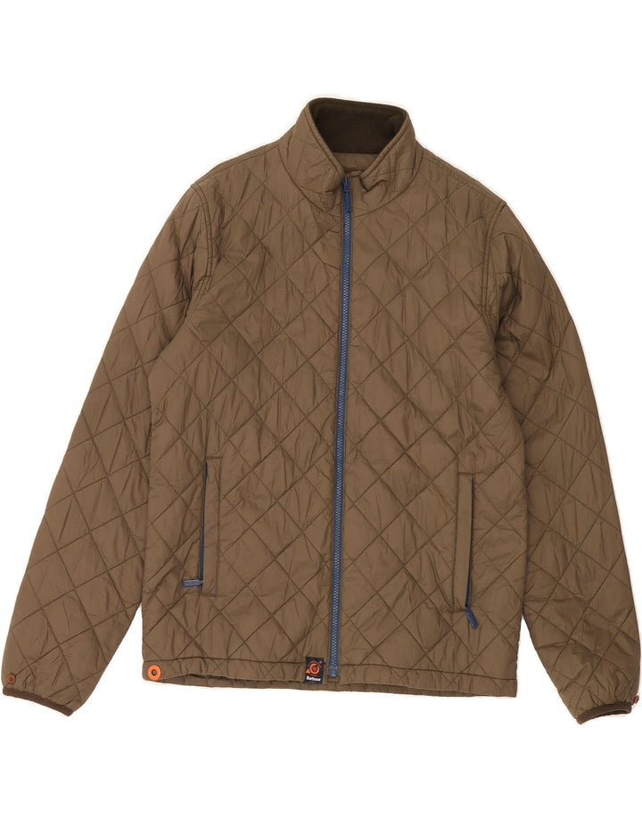 BARBOUR Mens Quilted Jacket UK 38 Medium Green Polyester Vintage Barbour and Second-Hand Barbour from Messina Hembry 