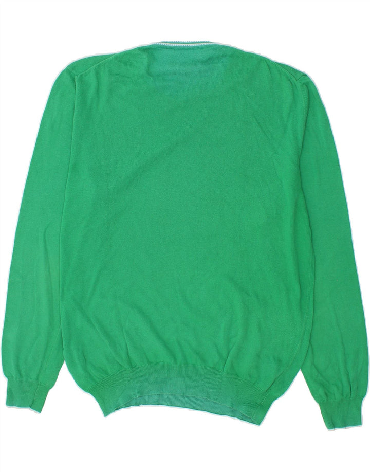 HARMONT & BLAINE Mens Crew Neck Jumper Sweater Large Green Cotton Vintage Harmont & Blaine and Second-Hand Harmont & Blaine from Messina Hembry 