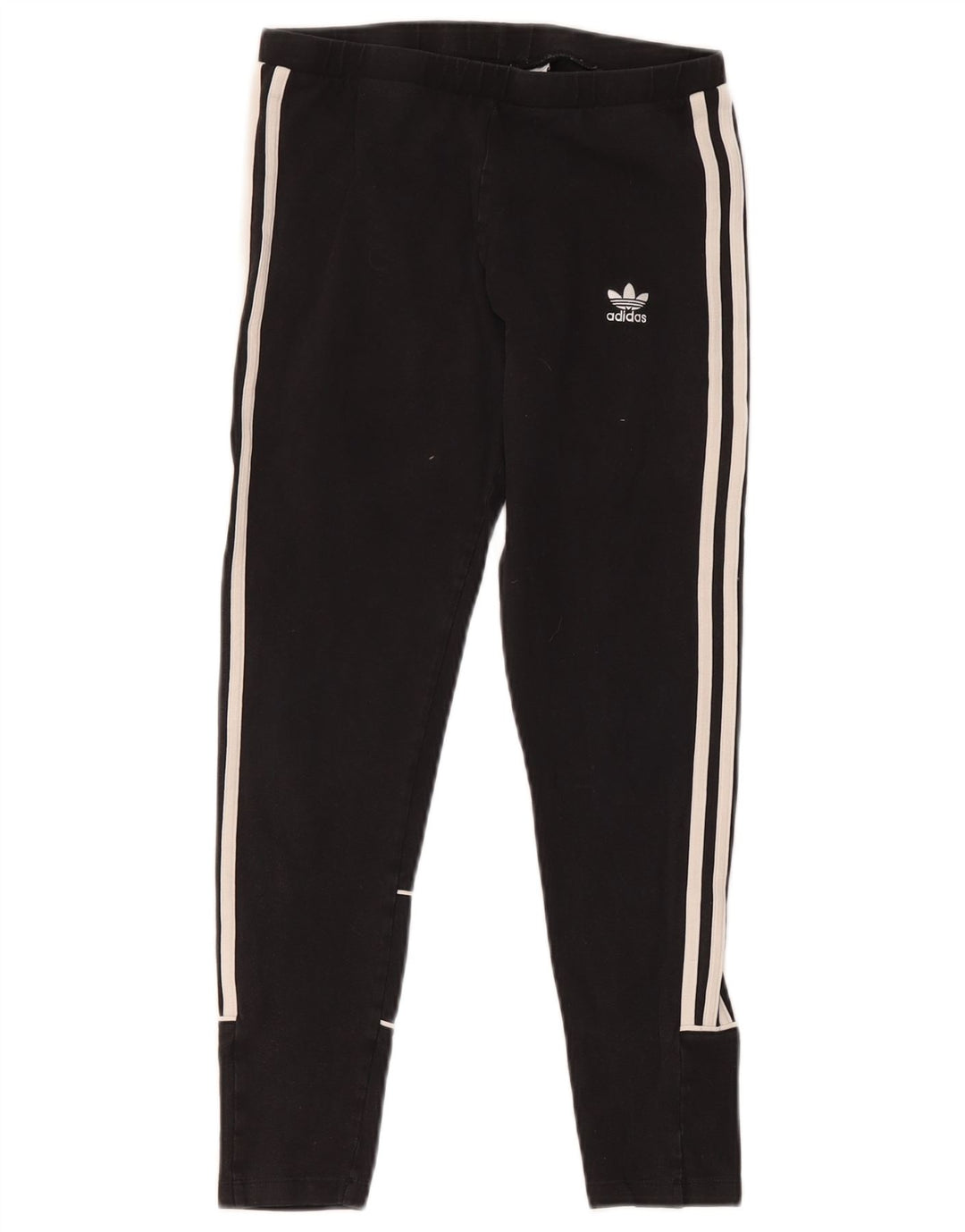 Adidas Womens Crop Leggings UK 12 Medium Black Cotton
