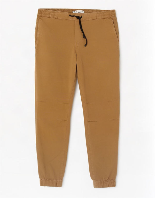 Zara Mens Joggers Cropped Trousers Large W32 L26 Beige