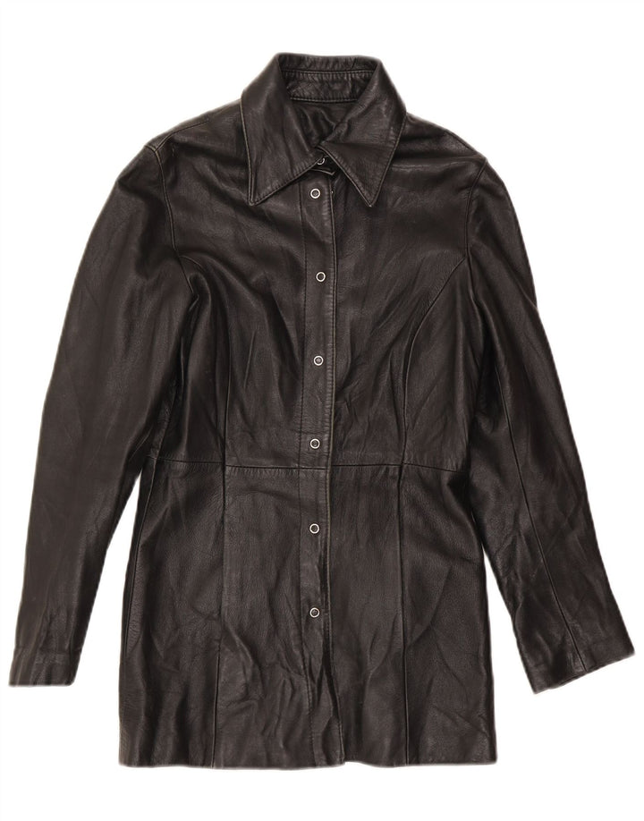 Vintage Womens Leather Jacket UK 10 Small Black