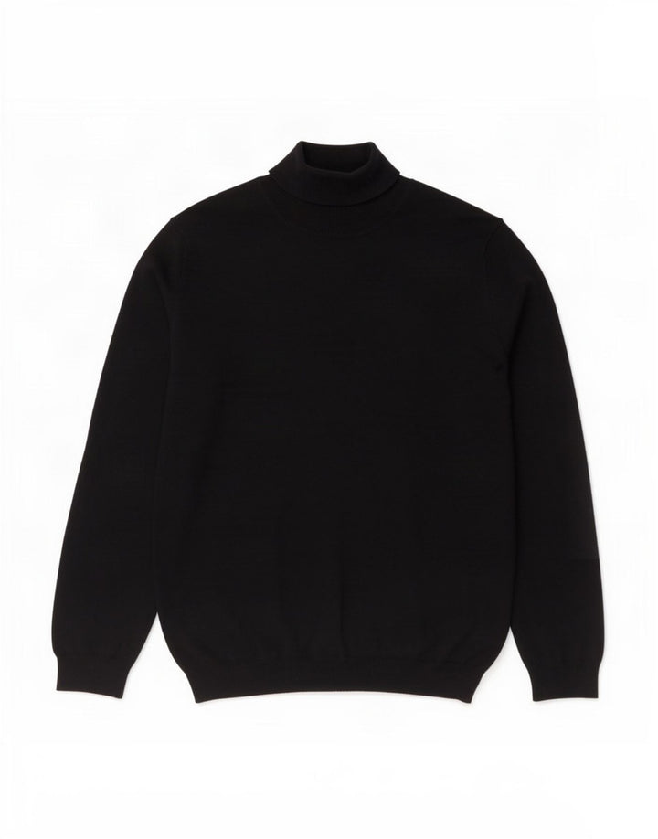Zara Herre rullehals sweater mellem marineblå akryl