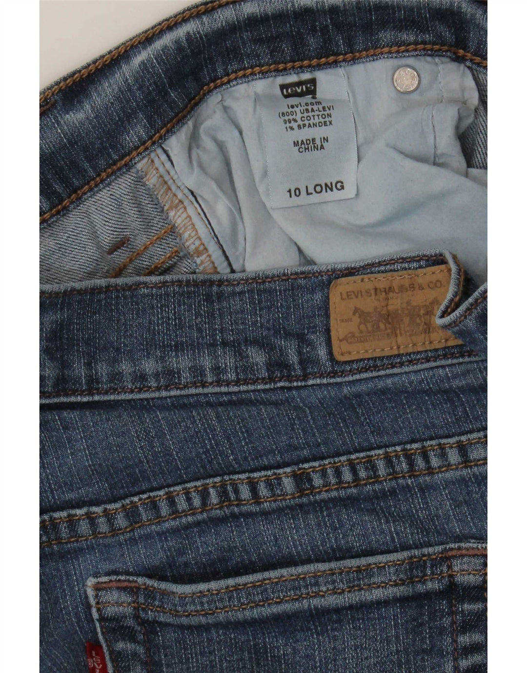Levi's Damen 515 Bootcut Jeans US 10 Large W30 L33 Blaue Baumwolle