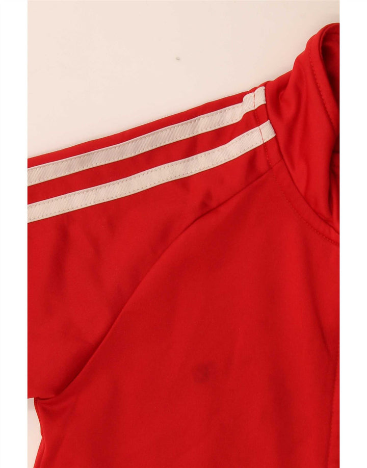 Adidas Jungen-Trainingsanzug-Top-Jacke, 6–7 Jahre, rotes Farbblockdesign