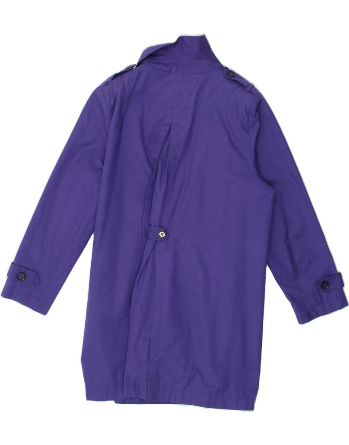 DEBENHAMS Womens Double Breasted Coat UK 20 2XL  Blue Cotton Vintage Debenhams and Second-Hand Debenhams from Messina Hembry 