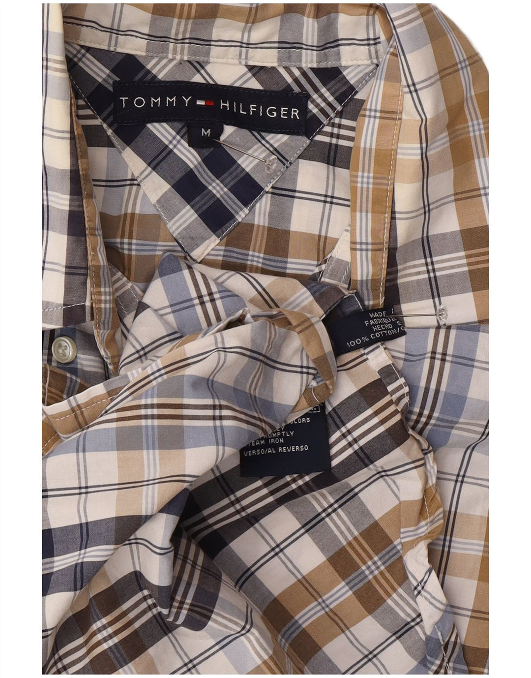 Tommy Hilfiger Mens Regular Fit Shirt Medium Multicoloured Plaid Cotton