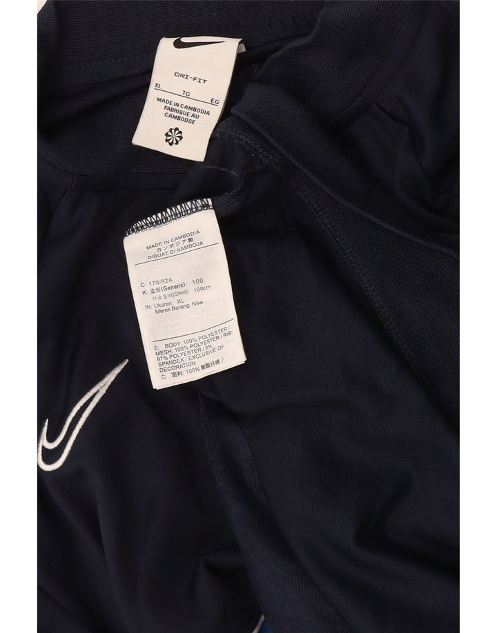 Nike Herren Dri Fit Trainingsanzug Top Jacke XL Marineblau Colourblock Polyester