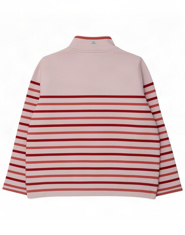 Crew Clothing Damen-Sweatshirt mit Knopfkragen, UK 16, groß, rosa gestreift