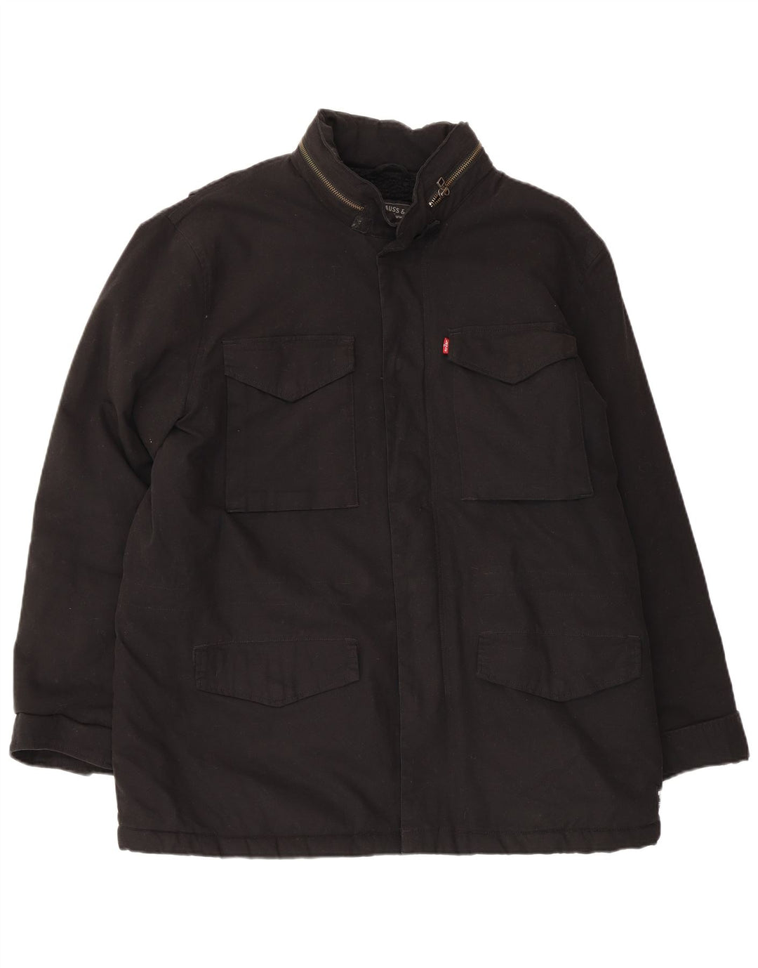 LEVI'S Mens Sherpa Utility Jacket UK 42 XL Black Cotton