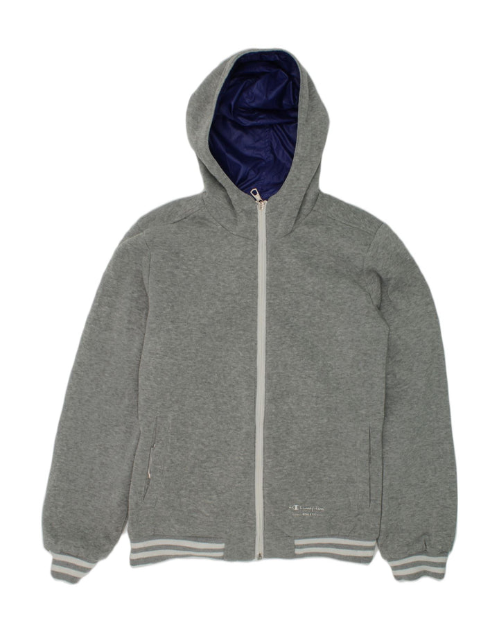 CHAMPION Girls Hooded Reversible Jacket 13-14 Years XL Grey Cotton | Vintage Champion | Thrift | Second-Hand Champion | Used Clothing | Messina Hembry 