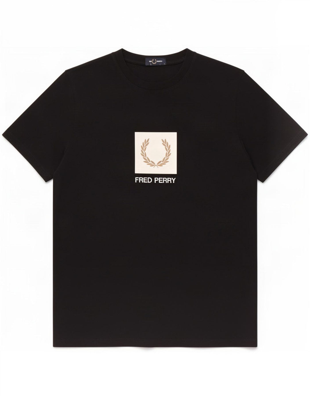 Fred Perry Mens Graphic T-Shirt Top Medium Black Cotton