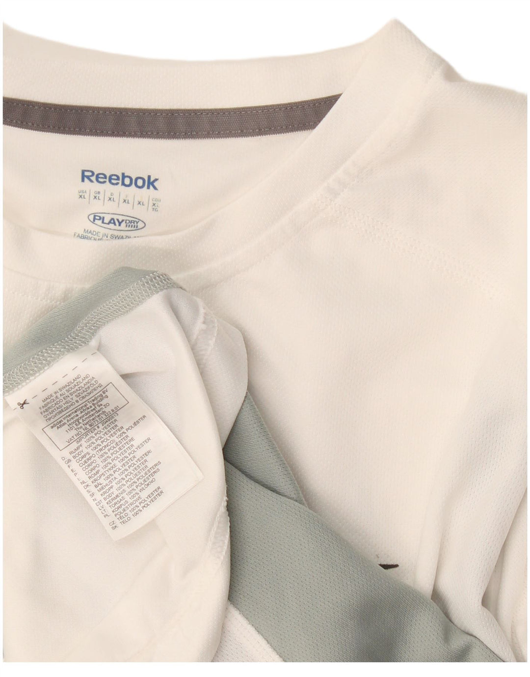 Reebok Mens Graphic T-Shirt Top XL White Colourblock Polyester