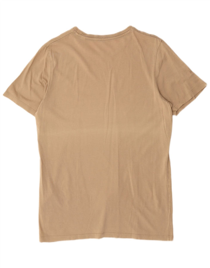 Jack & Jones Mens T-Shirt Top Large Beige Cotton