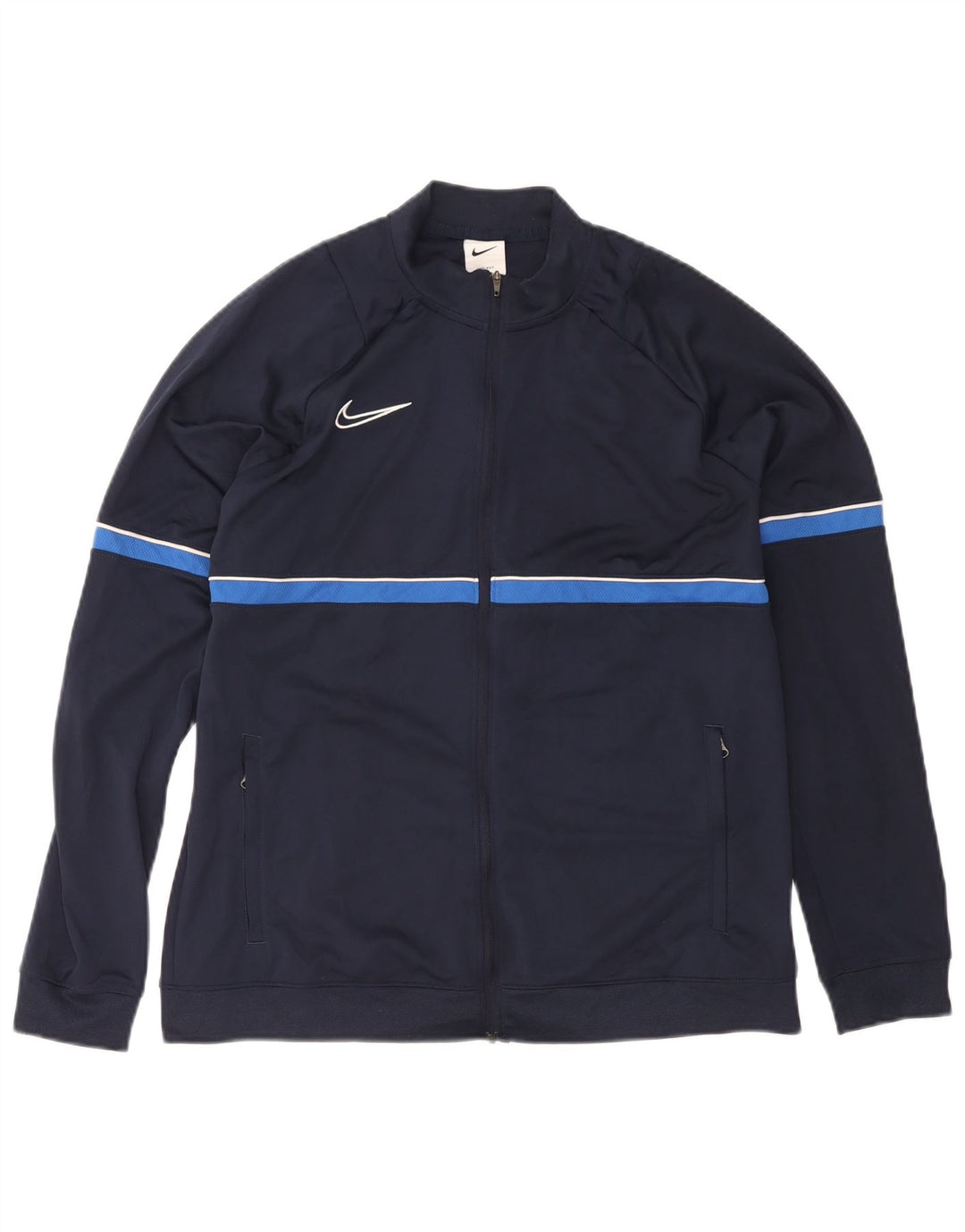 Nike Herren Dri Fit Trainingsanzug Top Jacke XL Marineblau Colourblock Polyester