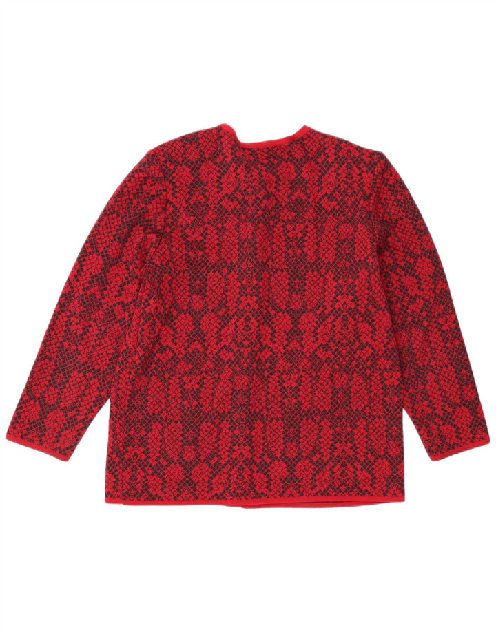Giuly Womens Cardigan Sweater IT 48 XL Red Fair Isle Wool