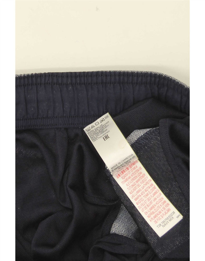 Marks & Spencer Mens Sport Shorts Large Navy Blue Geometric Cotton