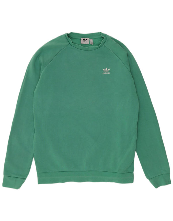 Adidas Mens Sweatshirt Jumper Large Green Cotton