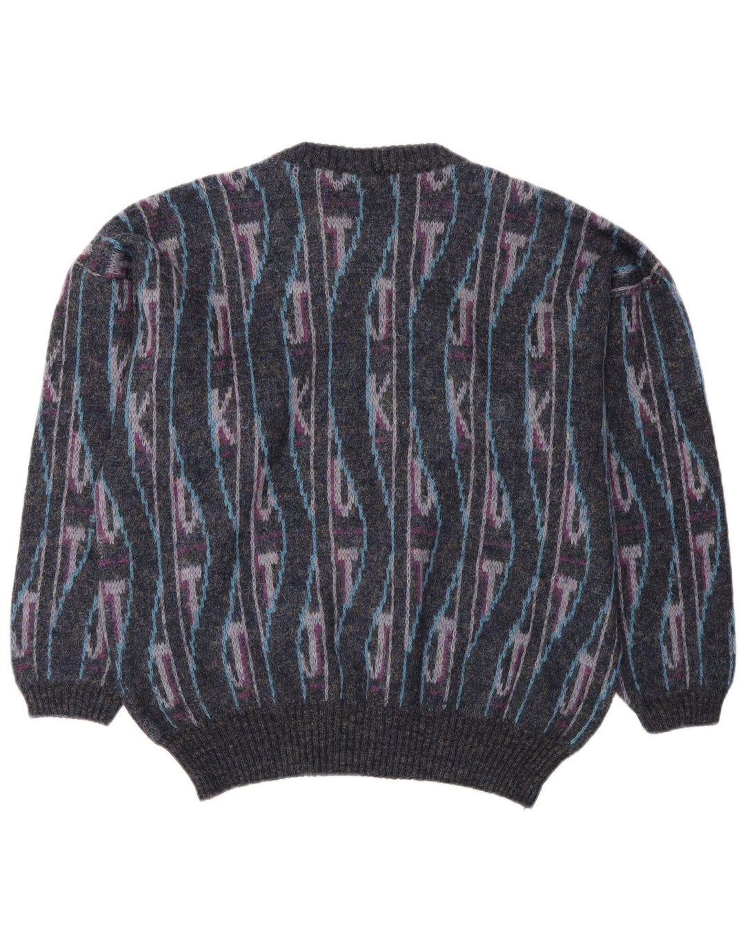 Vintage Mens Crew Neck Jumper Sweater IT 50 Medium Multicoloured Geometric