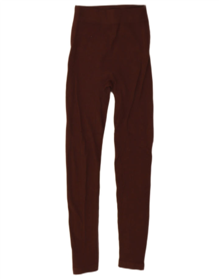 Zara Damen Leggings UK 4 XS Braunes Nylon