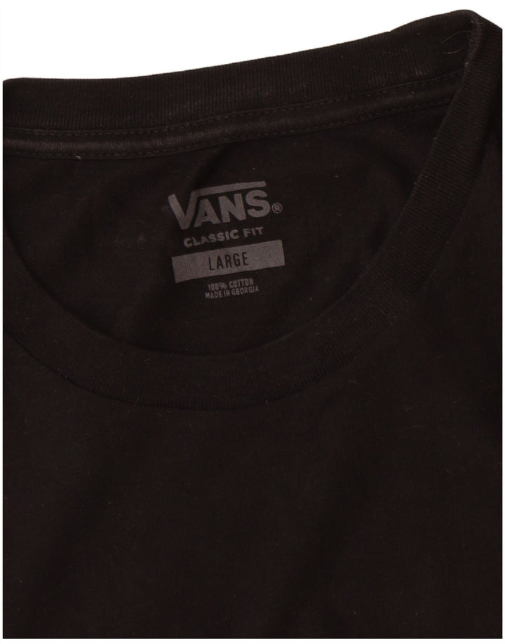 Vans Mens Classic Fit T-Shirt Top Large Black Cotton