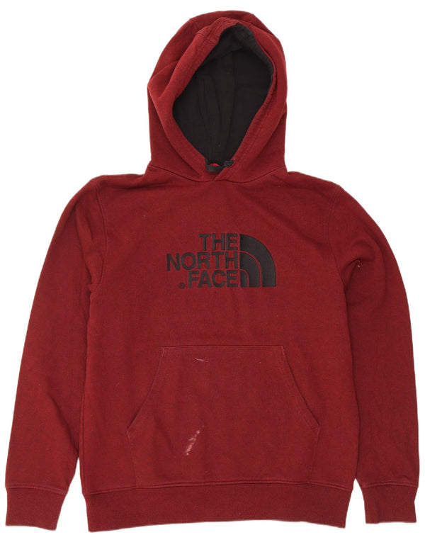 The North Face Mens Graphic Hoodie Jumper Large Burgundy Cotton