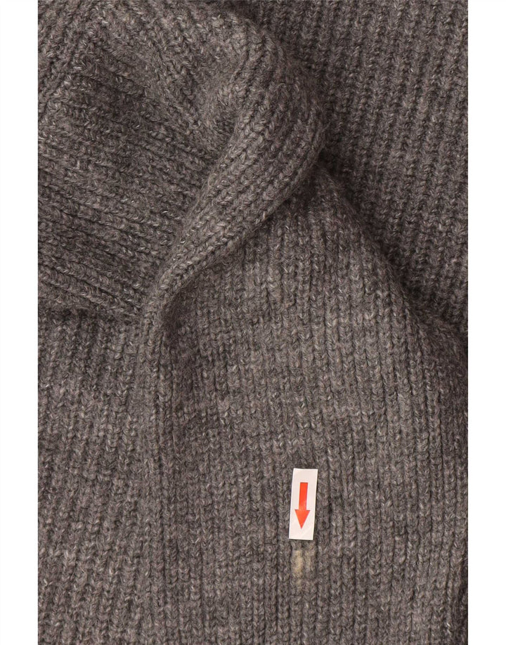 Zara Womens Hooded Oversized Jumper Sweater UK 14 Medium Grey Acrylic