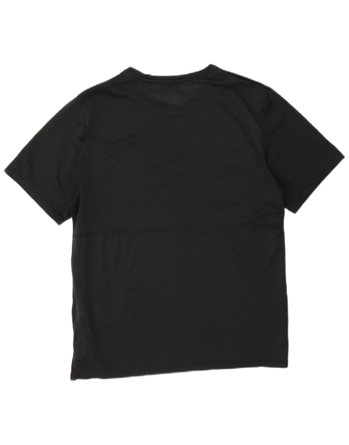 Nike Mens Dri Fit See Through póló felső, közepes fekete poliészter