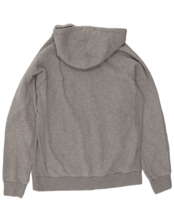 Suéter masculino Adidas com capuz e zíper cinza médio algodão manchado