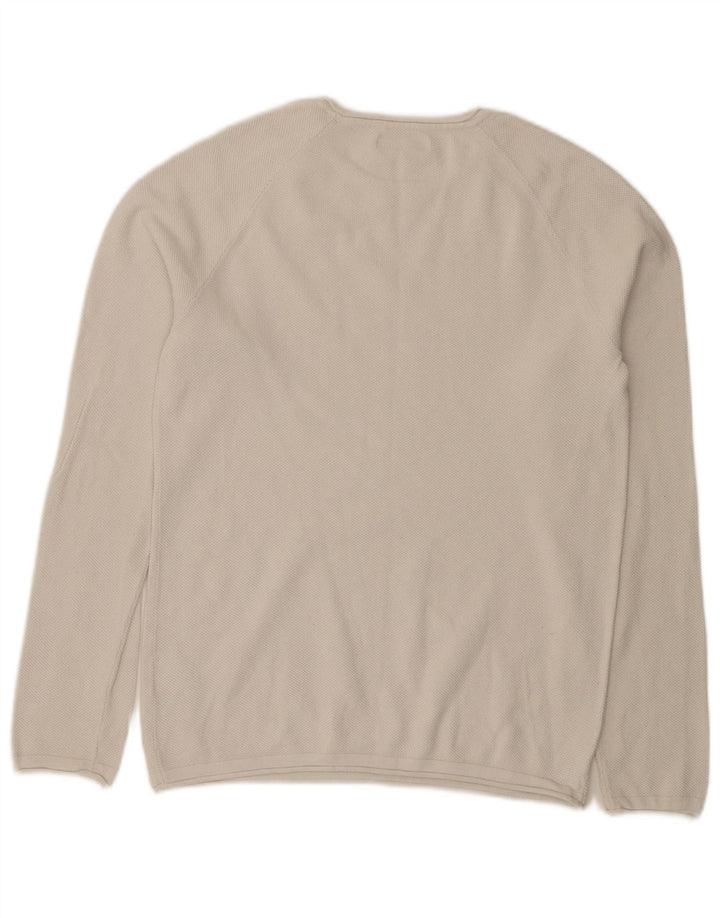 Jack & Jones Herre Boat Neck Jumper Sweater Medium White Bomuld