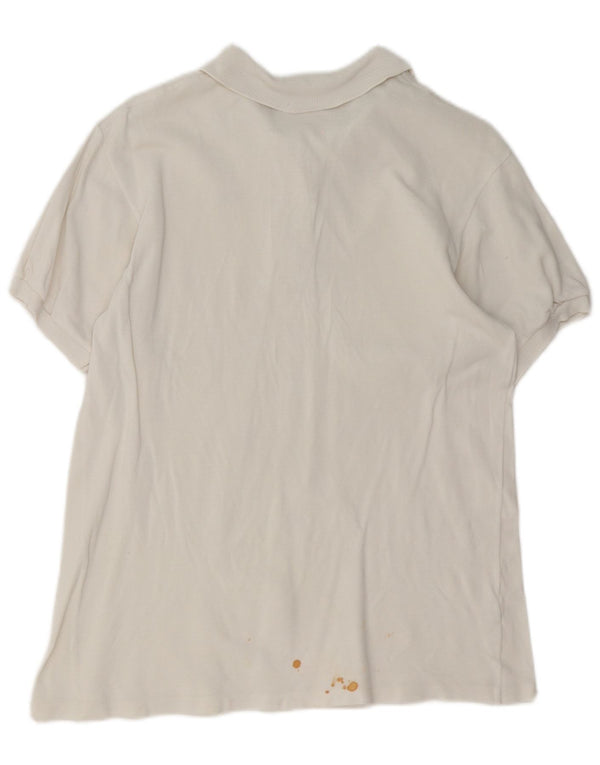Lacoste Dame Polo Shirt Størrelse 46 XL Hvid Bomuld