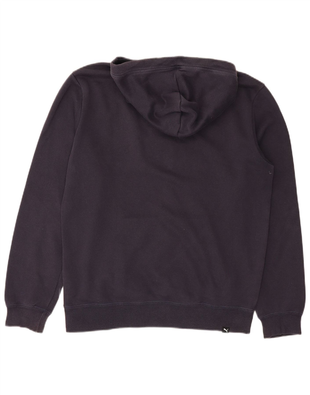 PUMA Mens Graphic Hoodie Jumper Medium Navy Blue Cotton