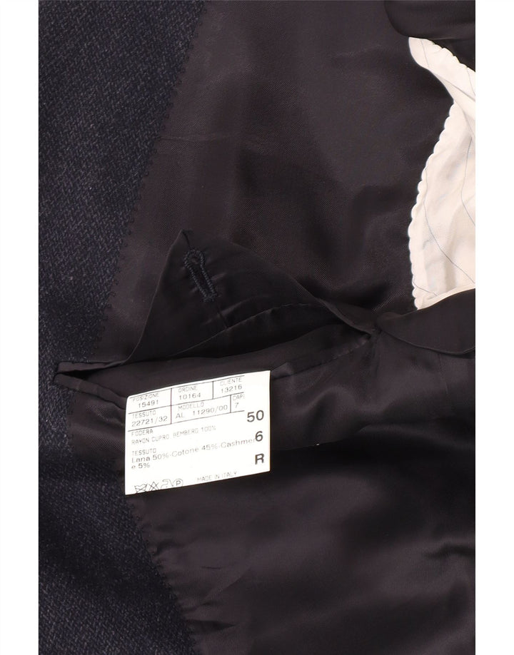 Giacca Blazer da Uomo a 2 Bottoni Canali IT 50 Large in Lana Blu Navy