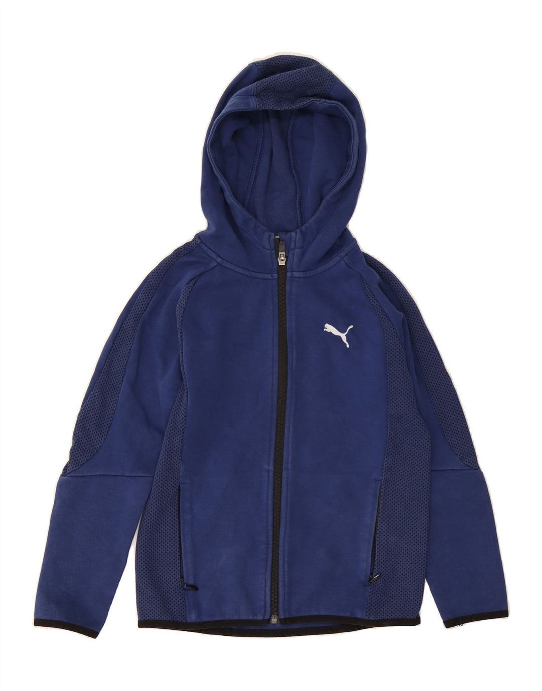 PUMA Boys Zip Hoodie Sweater 9-10 Years Navy Blue Cotton Vintage Puma and Second-Hand Puma from Messina Hembry 