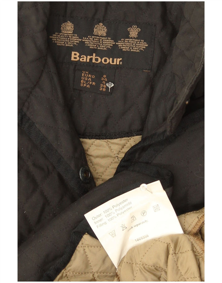 Barbour Quiltet jakke til kvinder UK 8 Lille sort polyester