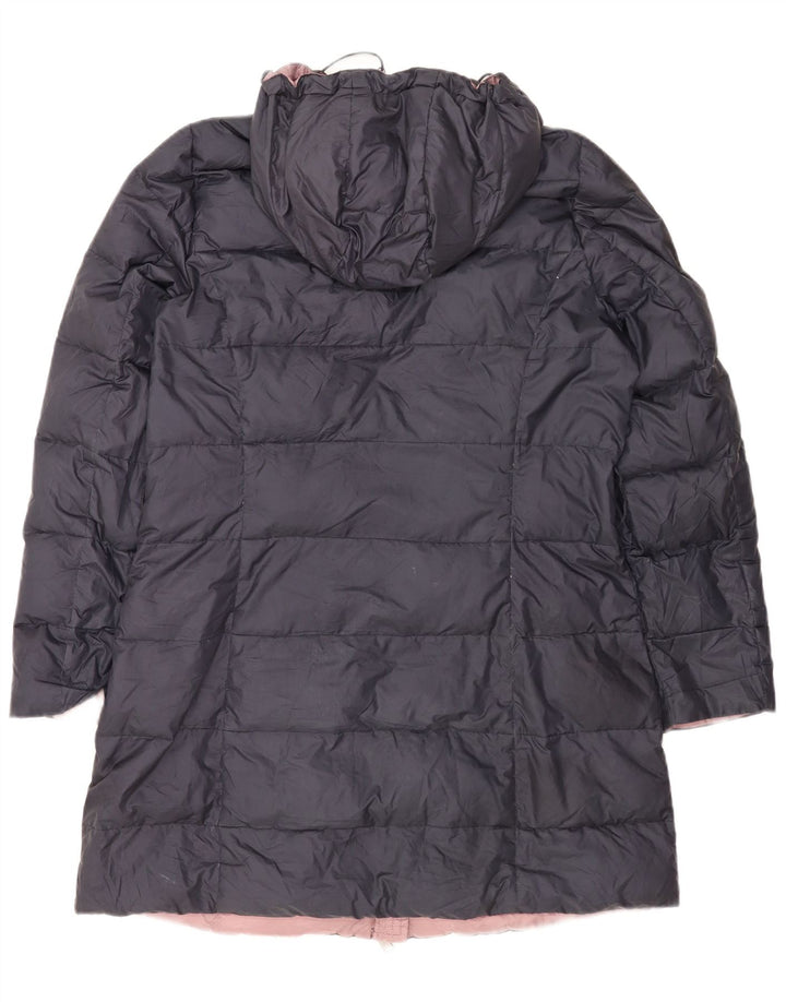 Dack's Womens Hooded Padded Coat UK 16 Large Navy Blue Polyester