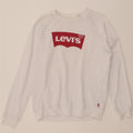 LEVI'S Womens Graphic Sweatshirt Jumper UK 10 Small White Cotton Vintage Levi's and Second-Hand Levi's from Messina Hembry 
