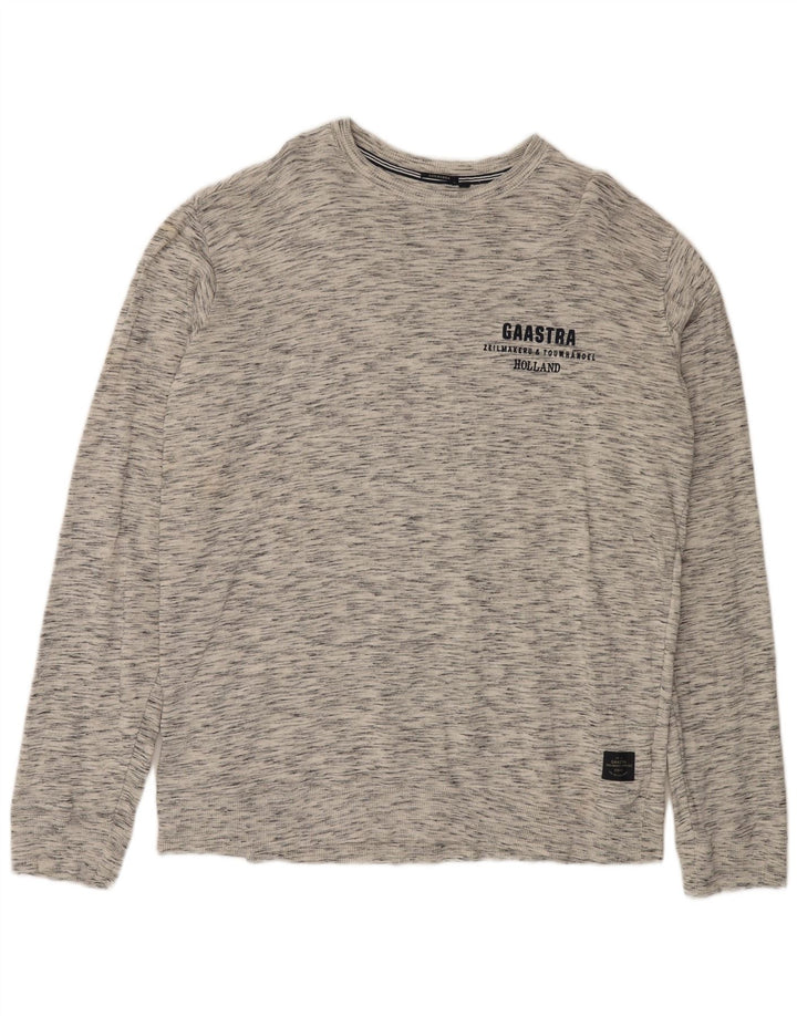 GAASTRA Mens Top Long Sleeve 3XL Grey Flecked Cotton