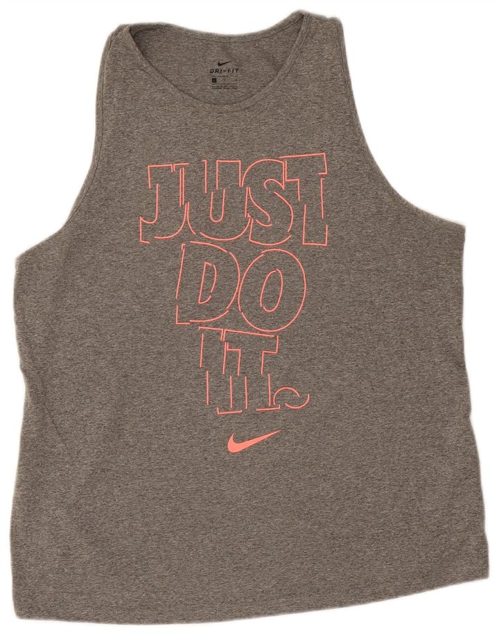 Damska kamizelka Nike Dri Fit Graphic Top UK 16, duży, szary poliester
