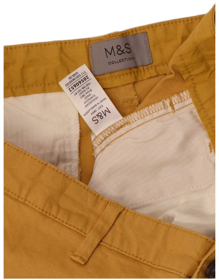 Marks & Spencer Mens Chino Shorts  W36 Large Yellow Cotton
