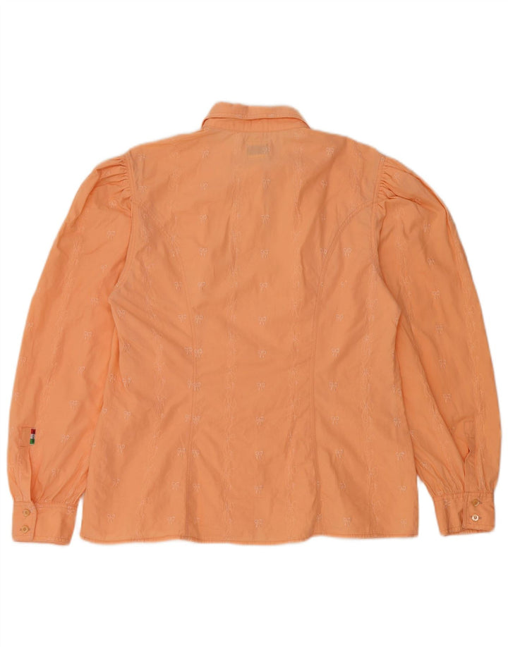 MOSCHINO Womens Shirt Blouse UK 12 Medium Orange Cotton